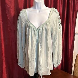Guess by Marciano Cream Long Sleeve Tie Front Blouse